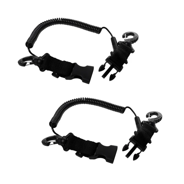 Casual Maxbell 2 Pieces Scuba Diving Dive Camera Light Spring Coil Lanyard Nylon Webbing Strap with Quick Release Buckle and Clips Excellent