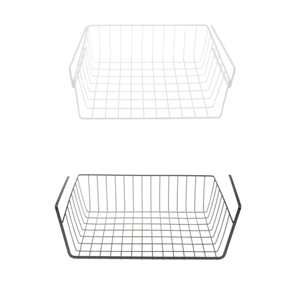 Next-Generation Maxbell Wire Dish Drying Rack Under Shelf Cabinet Basket for Pants Fruits Food Organizer Black Modern