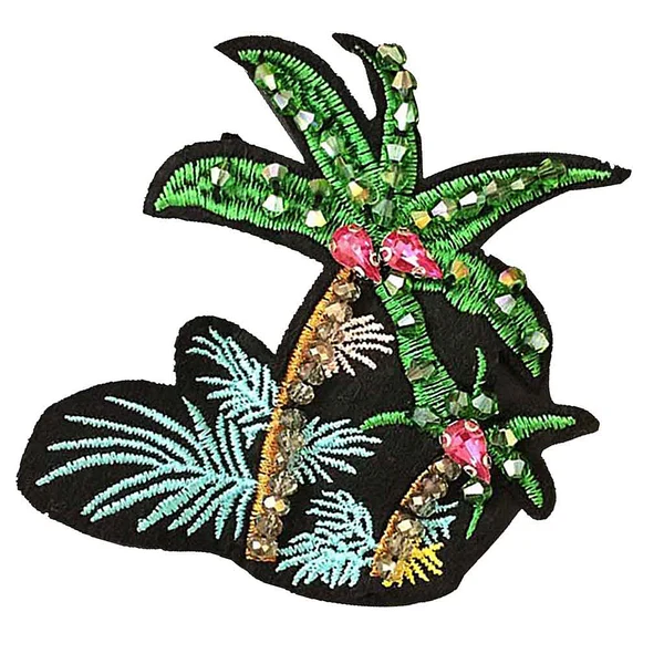 Solid Maxbell DIY Embroidered Coconut Tree Patch For Cloth Sewing Appliques Embellishment Easy-to-Use