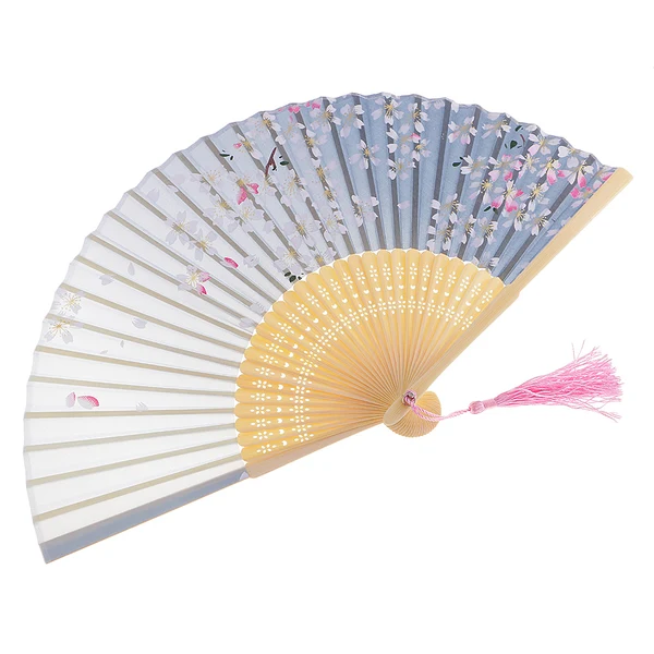 Responsible Maxbell Folding Color Gradient Bamboo Hand Held Fan Gift Decoration for Wedding Party 8.26inch Dark Grey Optimized
