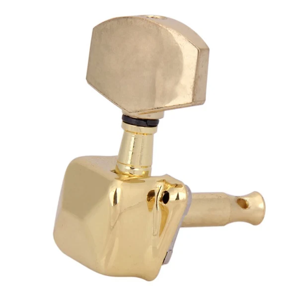 Proven Maxbell 6 Pieces 3R 3L Gold Semi-closed String Tuning Pegs Locked Tuners Machine Heads for Acoustic Guitar Parts Traditional