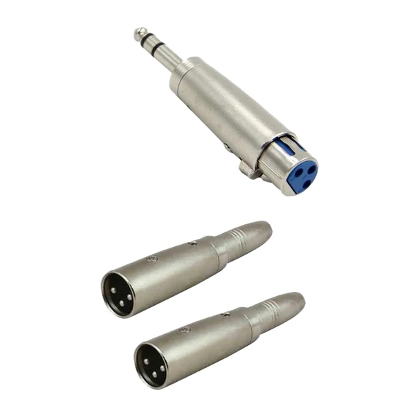 High-Grade Maxbell 2pc 3Pin XLR Male Plug to 6.35mm 1 4 Inch Female Plug Audio Adapter Connector 3-Pin XLR Female to 1 4 6.35mm Stereo Male for KTV Microphone music industry microphones DJ's Practical
