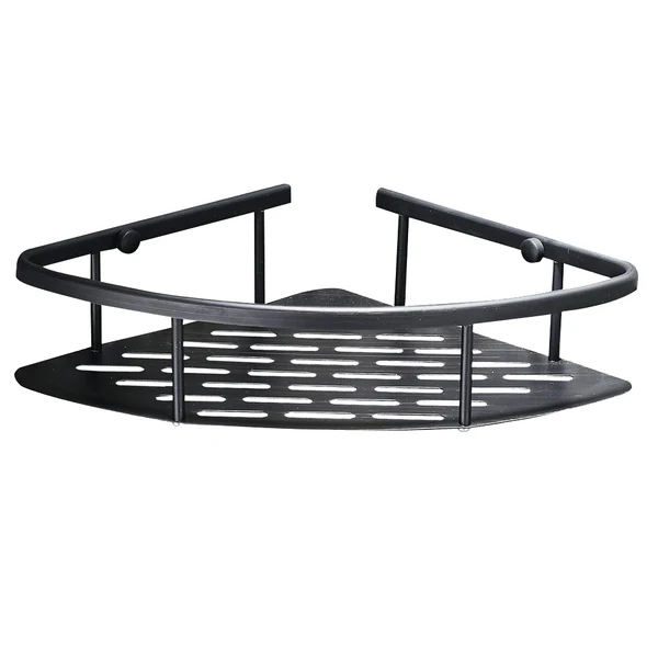 Reliable Maxbell Triangle Shower Shelf Bathroom Storage Basket Rack Rust Resistant Black Fine Crafted