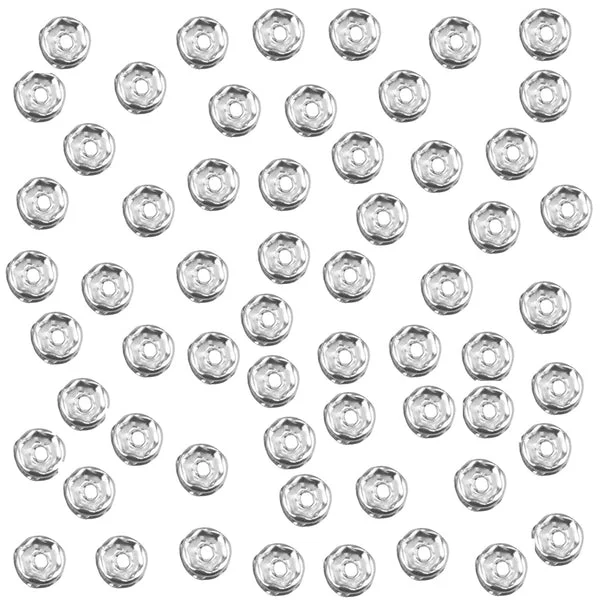 Official Maxbell 200 Pieces Rhinestone Rondelle Spacer Beads Bracelet Jewelry Findings 6mm Natural