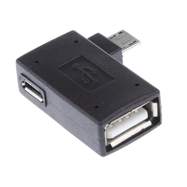 Contemporary Maxbell 90 degree Left Angle Micro USB 2.0 OTG Host Adapter w USB Power for Android Smartphone Unique
