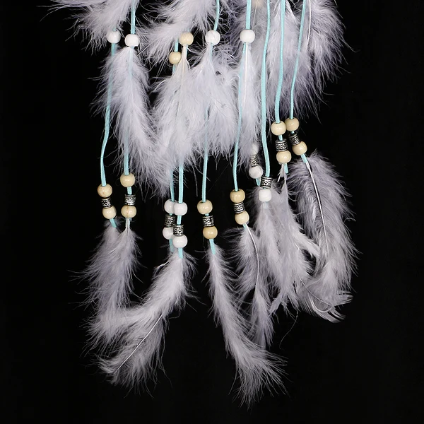 Genuine Maxbell Creative Handmade Feather Beads Charm Dream Catcher Home Wall Window Car Hanging Decor Light Blue Easy-to-Use