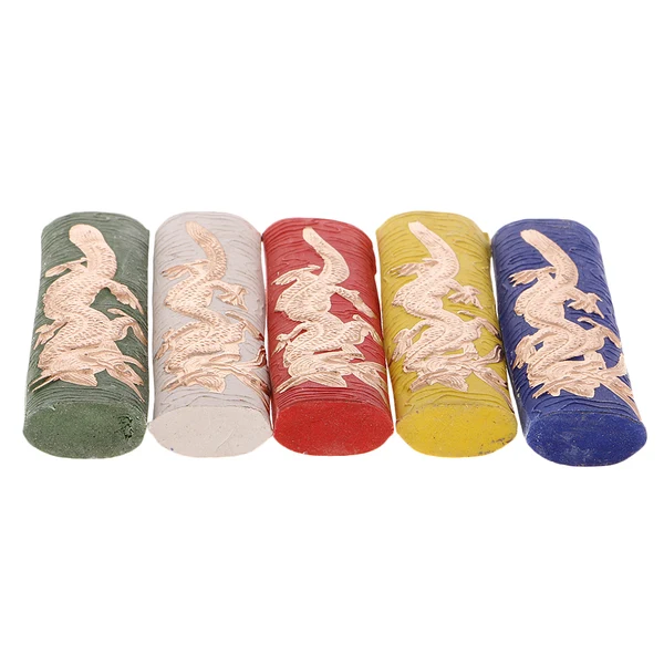 Exceptional Maxbell Asia Old 7 Colors Carved Dragon Chinese Calligraphy Painting Ink Stick Flexible