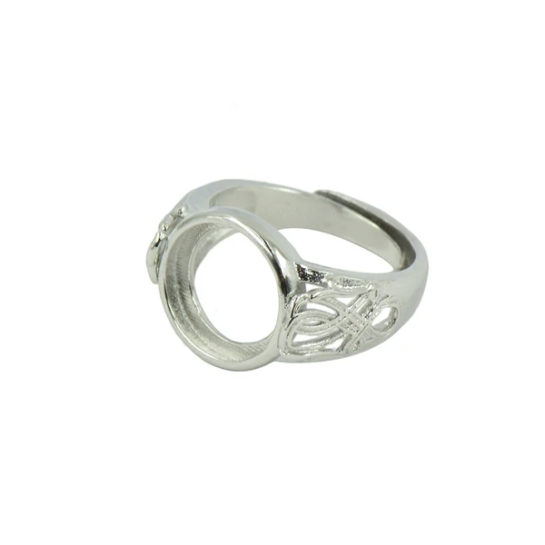 Premium Material Maxbell Flower Design 12mm Round Bezel Adjustable Ring Blank Bases Setting DIY Jewelry Making Findings Crafts Efficient