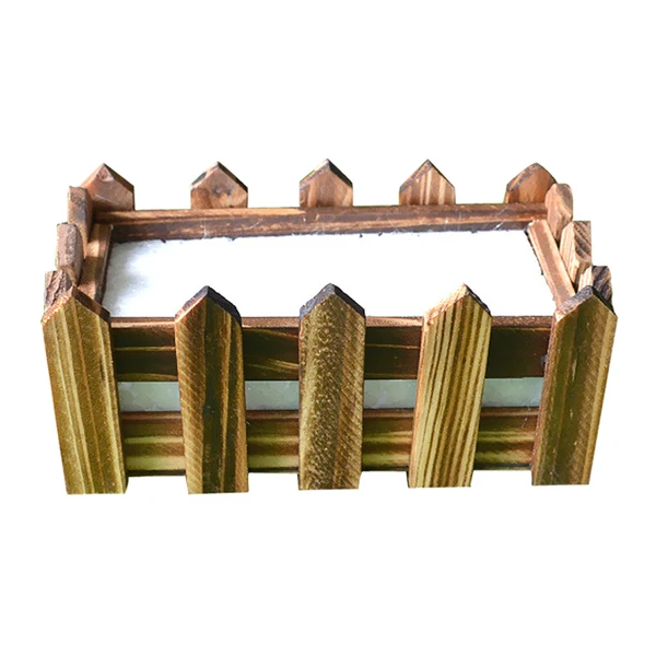Verified Maxbell Fashionable Vintage Wooden Fence Pot Flower Storage Holder Pot For Home Garden Wedding Stage Photography Decor 16 8.5 7cm Solid