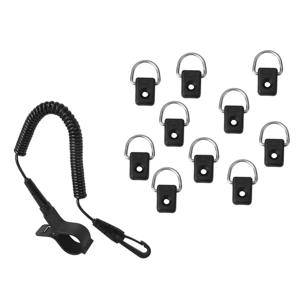 Stylish Maxbell Coiled Elastic Kayak Canoe Boat Paddle Fishing Rod Holder Leash Clip Shock Cord Rope 10 Kayak D Ring Deck Fitting Accessories Detailed