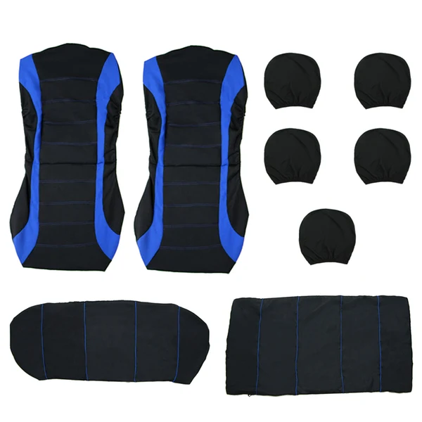 Expertly Made Maxbell 9pcs Blue Car SUV 5-Seats Seat Cover Polyester Front Rear Cover Protector Certified
