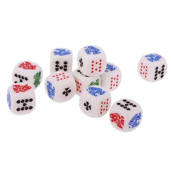 Genuine Maxbell Pack of 20pcs 12mm Six Sided Poker Dice for Casino Poker Card Game Favours Top-Quality