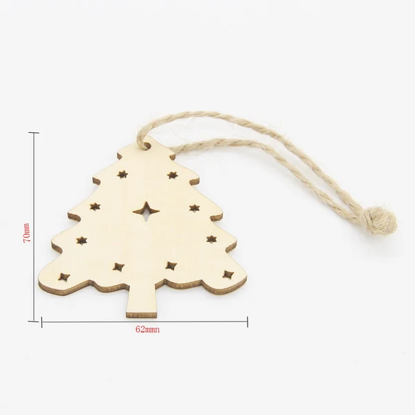 Natural Maxbell 10pcs Christmas Tree Woodcut Hanging Embellishment Tags Christmas Tree Decor Innovative