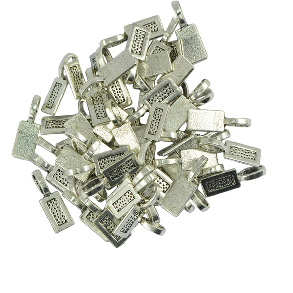Unique Maxbell 50 Pieces Lot Vintage Blank Bezel Rectangle Glue On Bails Pendant Cabochon DIY Crafts Findings High-Grade