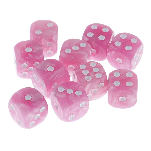 Exceptional Maxbell 10pcs Pack Plastic Six Sided Dice D6 for Party Bar Game Accessory Pink World-Class