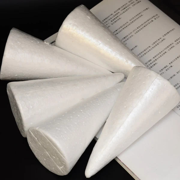 Premium Material Maxbell 5 Pieces Unfinished Blank DIY Christmas Tree Cone Shape Styrofoam Foam for Modeling Craft DIY 150mm Quality