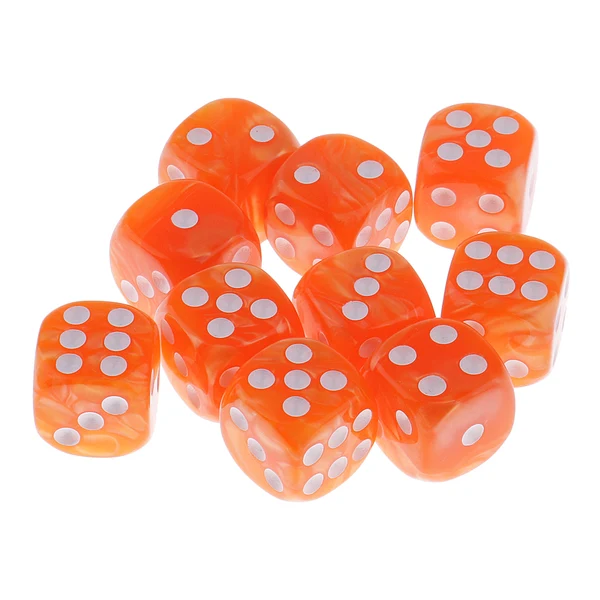 Luxury Maxbell 10pcs Pack Plastic Six Sided Dice D6 for Party Bar Game Accessory Orange Premium Material
