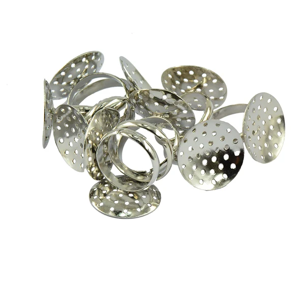 Fast Maxbell 10Pcs 20mm Silver Plated Adjustable Sieve Tray Ring Bases DIY Blank Findings Trendy