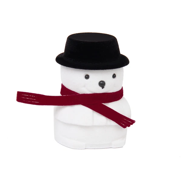 Crafted Maxbell Xmas Snowman Santa Ring Earring Display Storage Gift Packing Box Black Premium