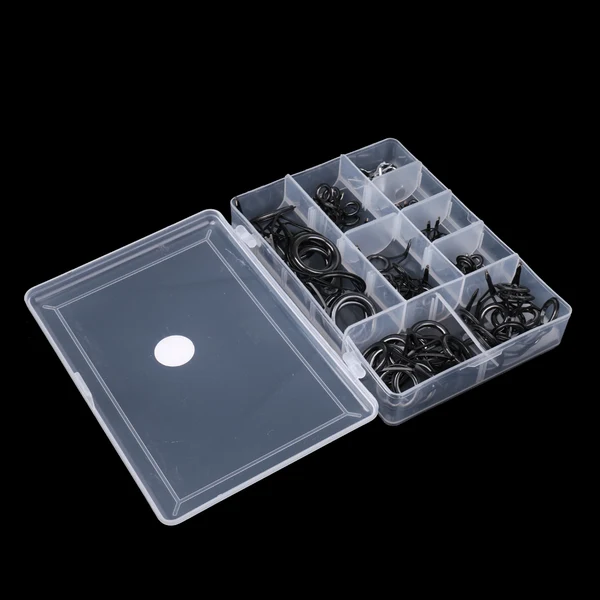 Genuine Maxbell 90pcs Stainless Fishing Rod Parts Rod Guides Sets Black Protect the Fishing Line Relaxed