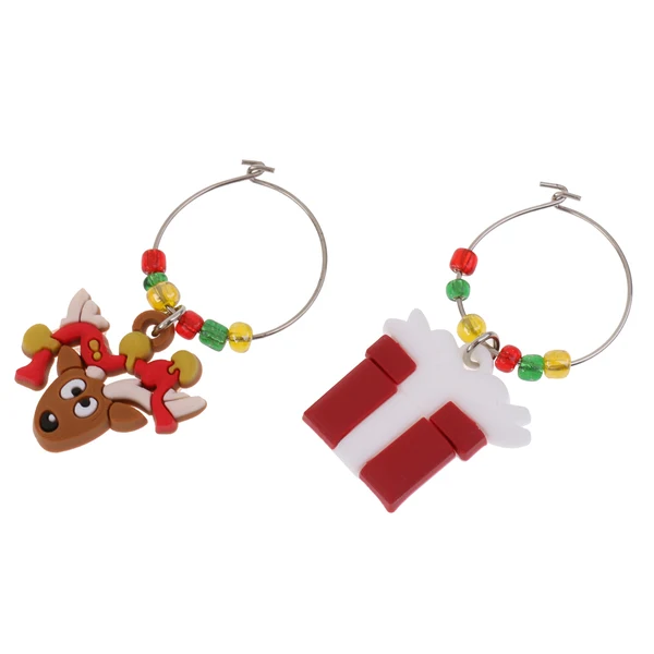 Exceptional Maxbell 6pcs Set Christmas Wine Glass Charms Marker Rings Xmas Table Decoration Professional