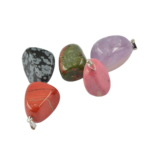 Contemporary Maxbell Natural Quartz Crystal Stone Gemstone Quartz Beads Pendants Charms DIY Jewelry 5Pcs Color Random Original Design