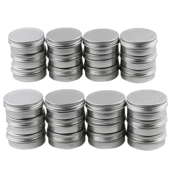 Fast Maxbell Maxbell lot 24 Aluminum Round Screw Lid Cosmetic Lip Balm Tins Container Box 30g 10g Soft