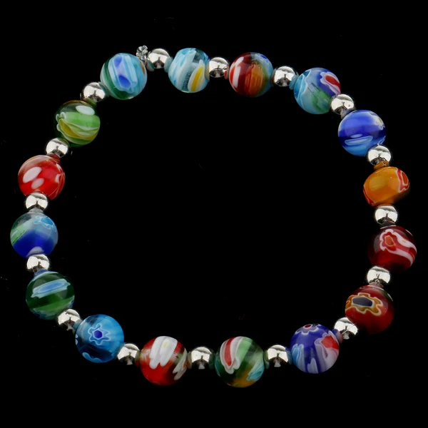 Versatile Maxbell 8mm Colorful Coloured Glaze Beads Mix Collocation Colorful Elastic Bracelet Fine Crafted