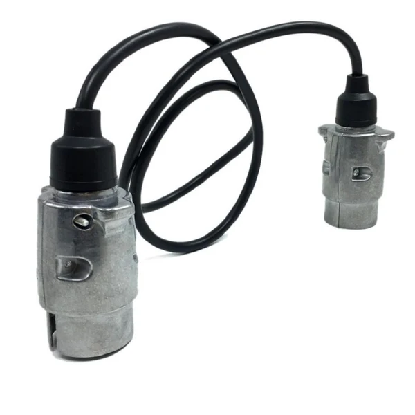 Durable Maxbell Car Trailer Truck 7Pin to 7Pin Plug Adapter Converter Tow Bar Socket Silver Exclusive