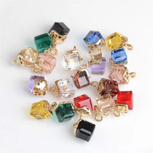 Optimized Maxbell 20 Pieces Multicolor Acrylic Cube Charms Pendants for DIY Jewelry Making Crafts Convenient