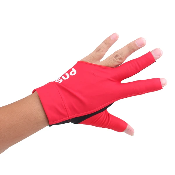 Exclusive Maxbell Professional Billiards Left Hand 3 Fingers Stretchable Gloves Snooker Pool Cue Shooters Glove Red Fashionable