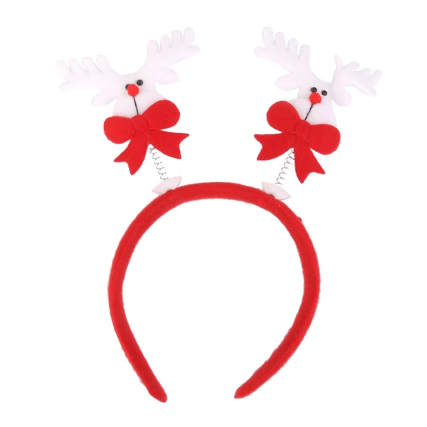 Stylish Maxbell Kids Adults Christmas White Deer Headband Head Hair Hoop Bow Hat Fancy Party Props Fun Costume Hair Decor Accessory High-Performance
