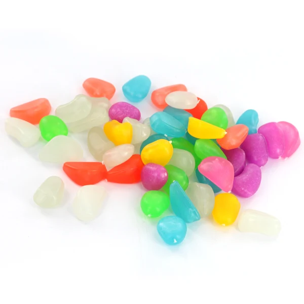 Luxury Maxbell Plastic Glow In The Dark Stone Pebbles Aquarium Fish Tank Flower Pot Road Wall Swimming Pool Decorations Random PACK OF 50PCS Modern