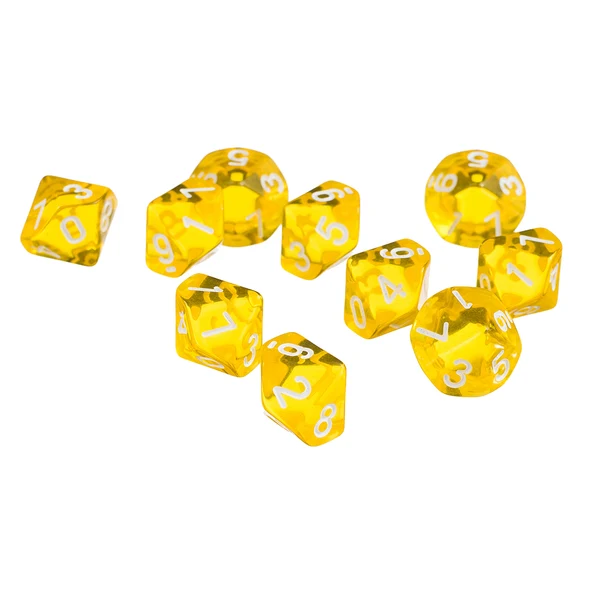 Elite Maxbell D10 Yellow Ten Sided Gem Dice for RPG Dungeons Dragons Games Set of 10 Dice User-Friendly