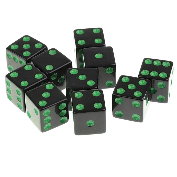 Fine Crafted Maxbell 10Pcs Dice Round Corner Die 16mm Green Dotted for Traditional Board Games Official