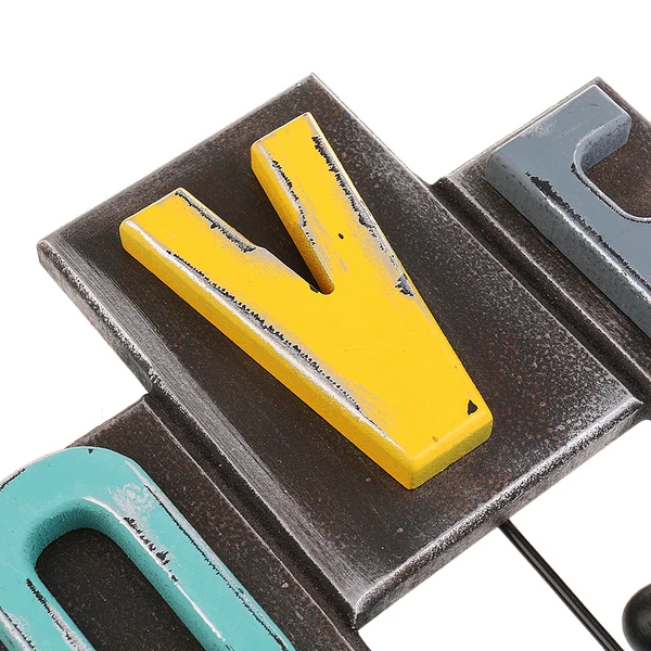 Green Maxbell Creative LOVE Wall Mounted Wooden Key Hook Clothes Holder Hanger Decor Gifts Solid