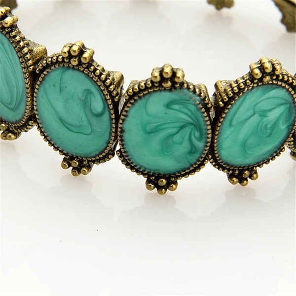 Fast Maxbell Fashion Jewelry Stretch Bracelet Resin Oil Drop Antique Bronze Metal Beads Contemporary