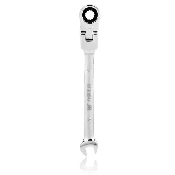 High-Performance Maxbell Satin Chrome Finish Flexible Head Ratchet Action Wrench Spanner Nut Tool 6mm Silver Crafted