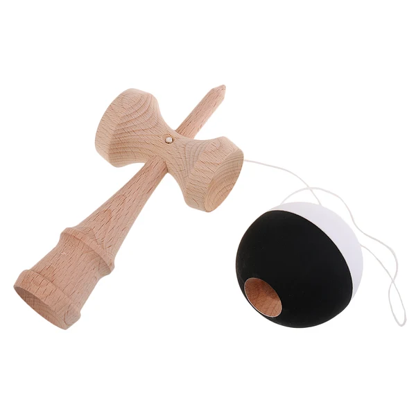 Fine Maxbell Wooden Ball Tribute Kendama Kids Skill Stick Cup Ball Educational Toy Gift Black White High-Grade
