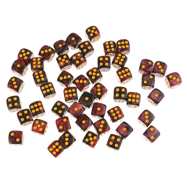 Green Maxbell 50x 12mm D6 Six Sided Acrylic Dice Die for Dungeons and Dragons RPG Black Red Original Design