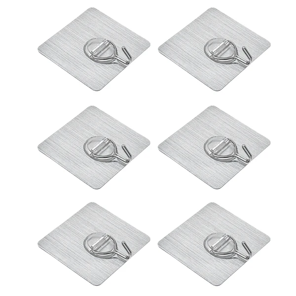 Carefully Designed Maxbell Pack of 6 Removable Traceless Sticky Adhesive Hook Strong Wall Hook The Seamless Sticky Hook Suitable for Kitchen Bathroom Bedroom Office Efficient