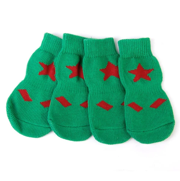 Enhanced Maxbell Maxbell Waterproof Skid Anti-Slip Paw Protector Cotton Dog Socks Pet Supplies Green S PACK OF 4PCS High-Performance