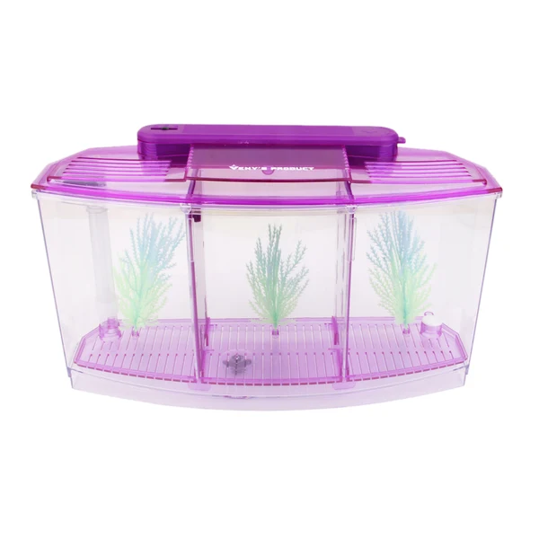 Pure Maxbell Acrylic LED Aquarium Fish Tank Isolation Box Hatchery Incubator Box Crystal Purple 28x10x15cm High-Grade