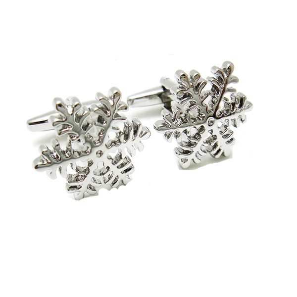 Trendy Maxbell 1 Pair Cufflinks Exquisite Unique Silver Snowflake Design Mens Cufflinks Christmas Gift Excellent