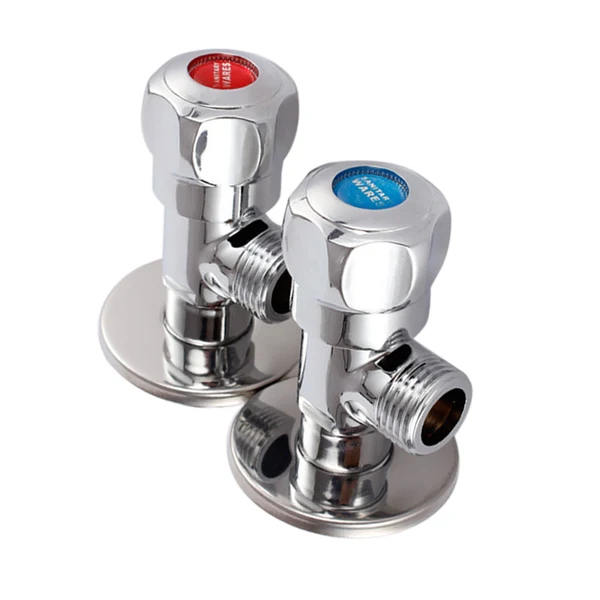 Eco-Friendly Maxbell 2Pcs Bathroom G1 2'' Angle Male Thread Connections Kitchen Sink Faucet Lavatory Angle Stop Valve Control Chromed Copper World-Class