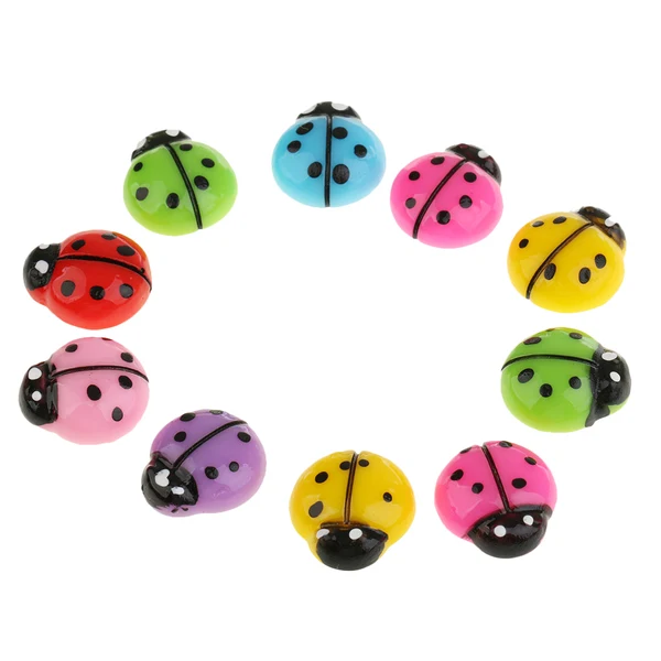 User-Friendly Maxbell 10 Pieces Resin Ladybird Design Flatback Embellishment for DIY Phone Case Decoration Elegant