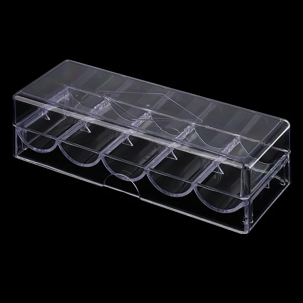 Versatile Maxbell 100 Chips Acrylic Storage Tray Case Container with Cover 8.26 x 3.14 x 2.28inch User-Friendly