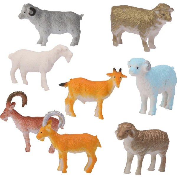 Elegant Maxbell Plastic Sheep Farm Yard Animal Model Toy Gift 8pcs Multi-color Powerful
