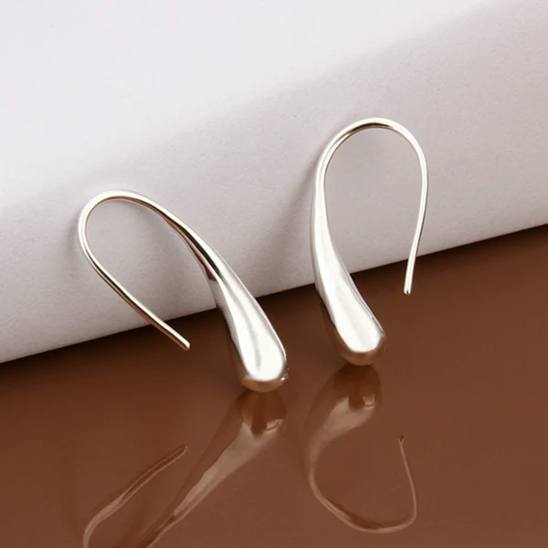 Excellent Maxbell Teardrop Drop Hoop Earring Silver plated Hook Earrings Women Girls Gift Fashion Jewelry Elite