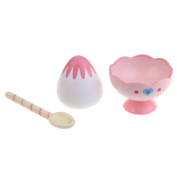 Environmentally Friendly Maxbell Wooden Mini Strawberry Sundae Pretend Play Food Toy for Kids Toddlers 1 piece Carefully Designed